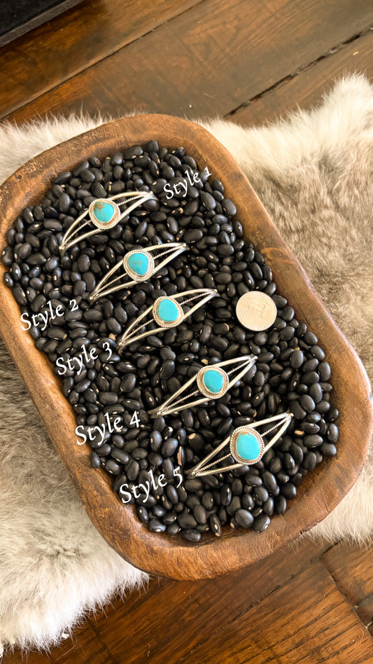 TURQUOISE CUFF WITH ROPE DETAIL BY PEGGY SKEETS