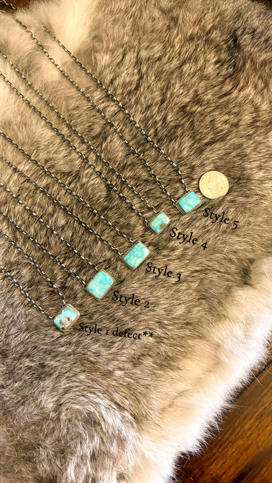 MINI TURQUOISE BAR NECKLACE