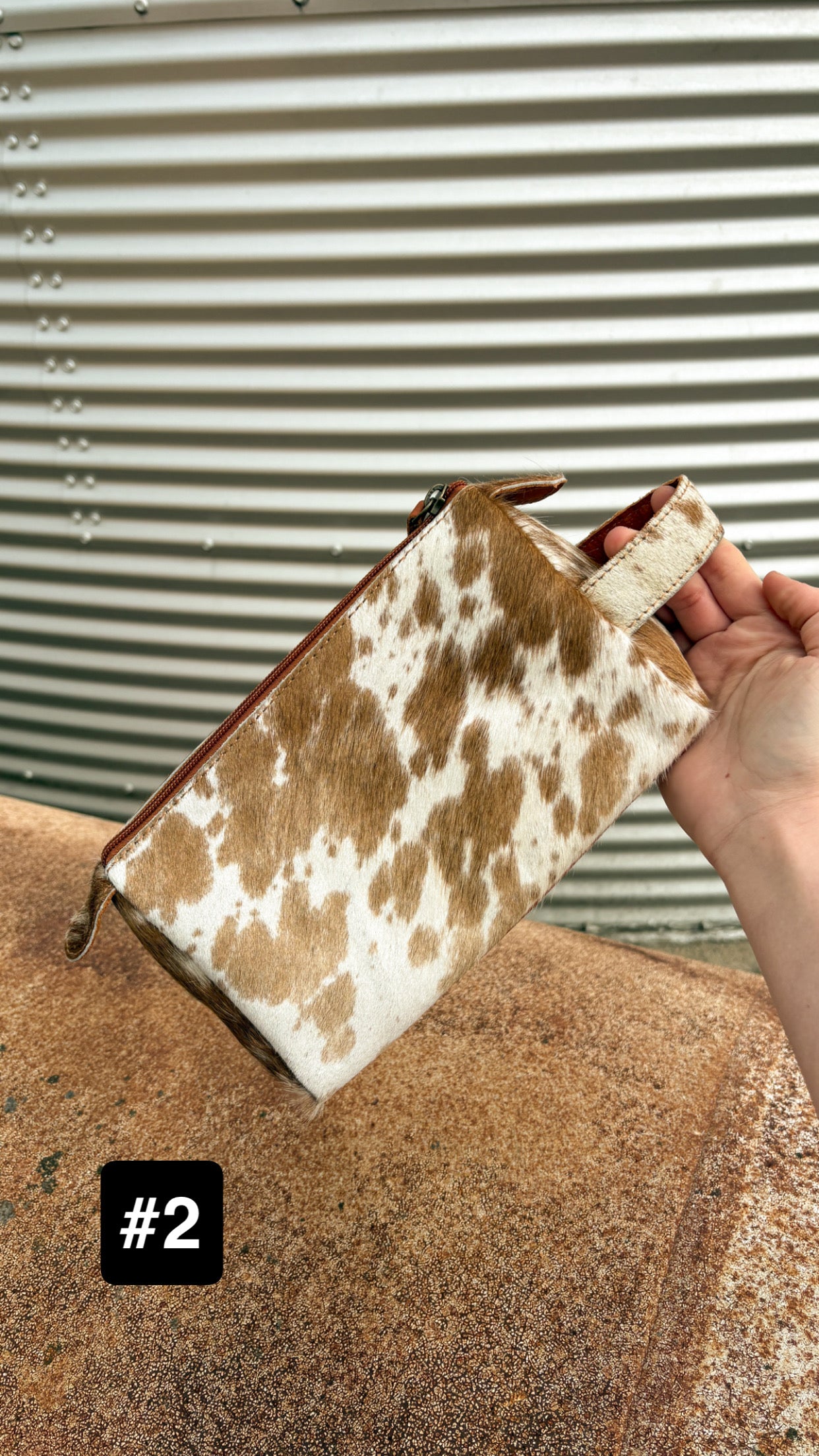 COWHIDE MAKE UP BAG