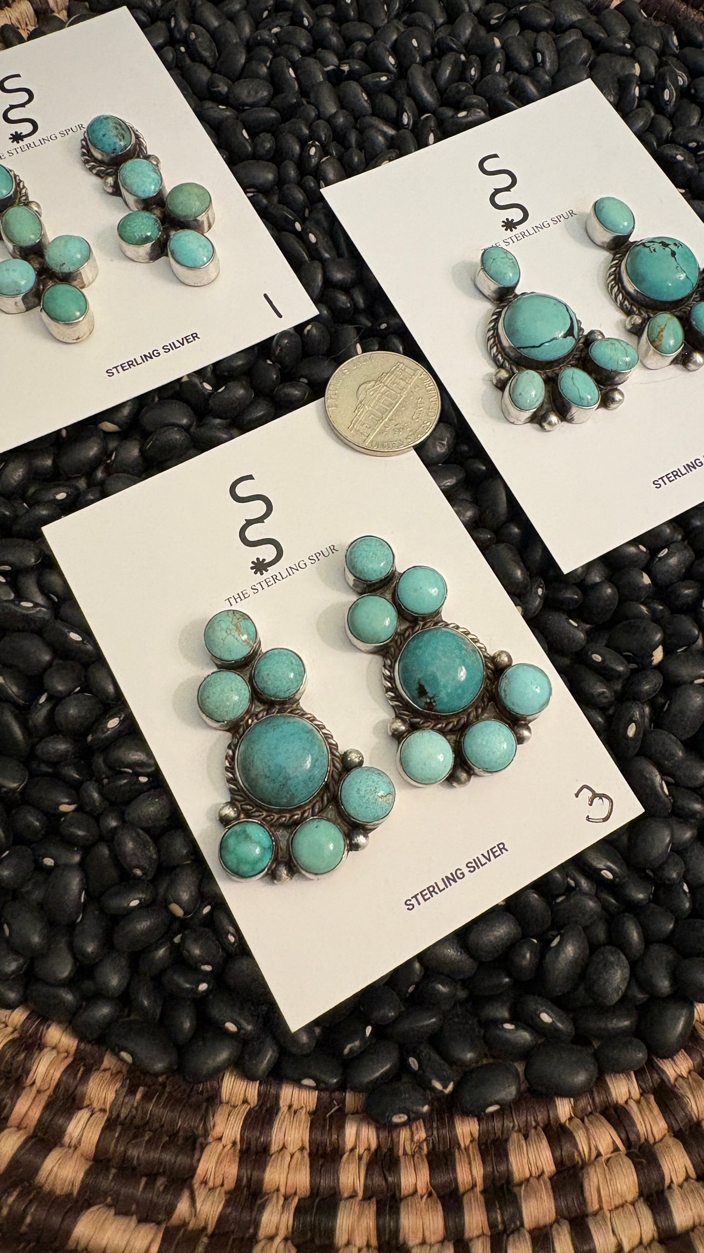 CLOUD MOUNTAIN TURQUOISE STATEMENT EARRINGS BY WILSON DAWES