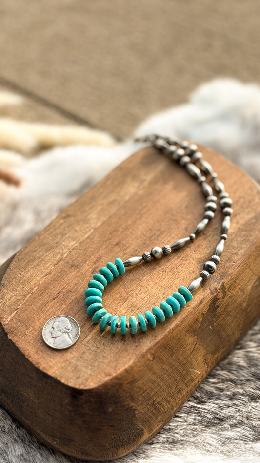 THE PAIGE NECKLACE W/ TURQUOISE - READY TO SHIP