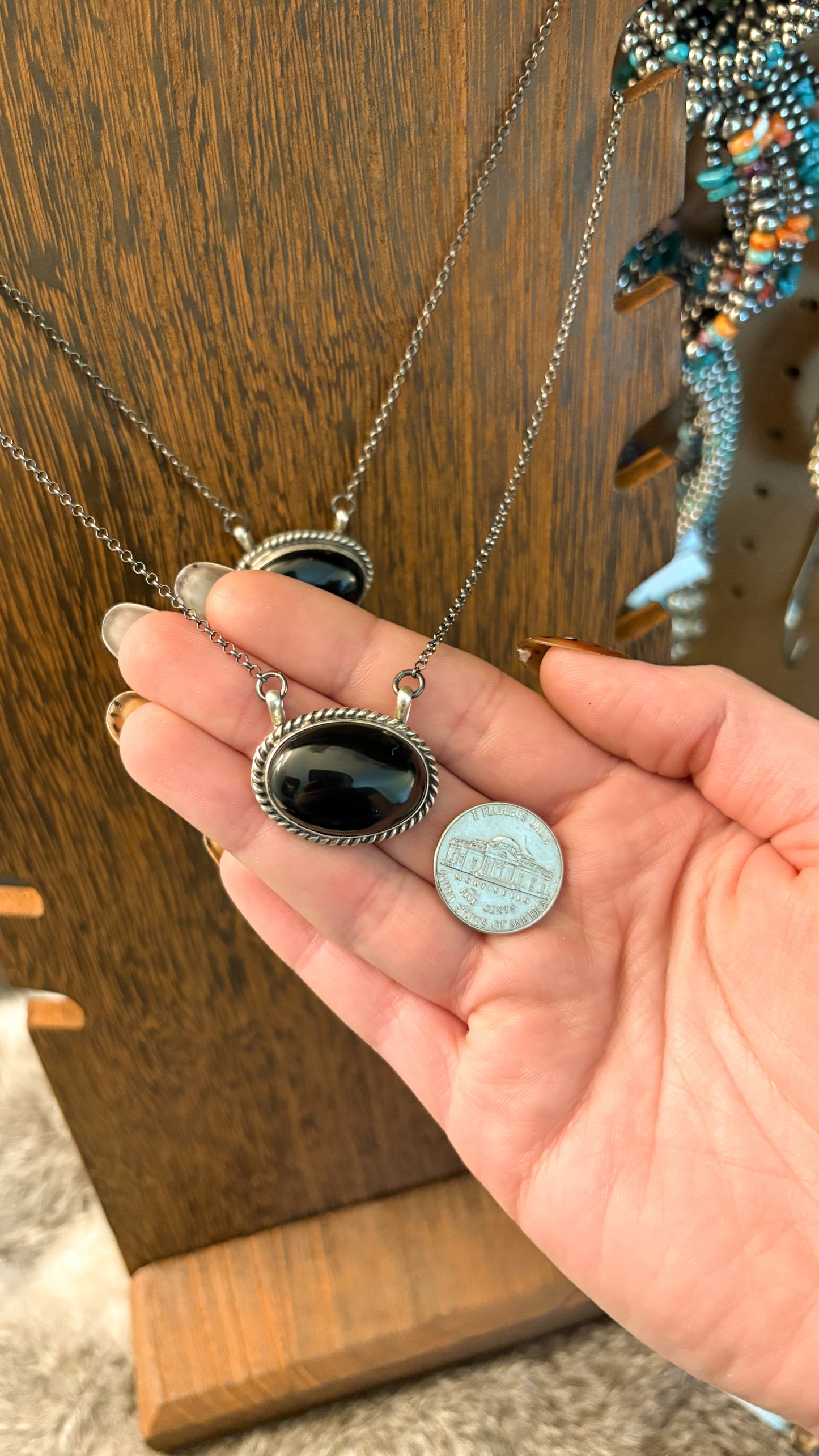 OVAL BLACK ONYX NECKLACE BY DONOVAN SKEETS