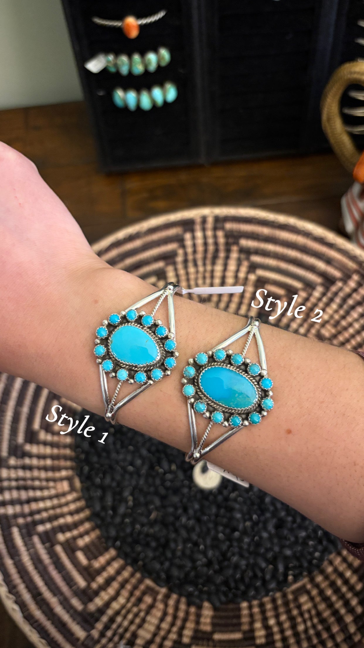TURQUOISE CLUSTER CUFF BY PEGGY SKEETS