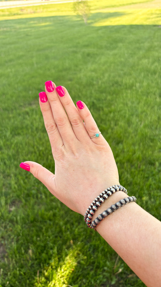 SMALL TURQUOISE STACKER RING BY ESTHER WHITE