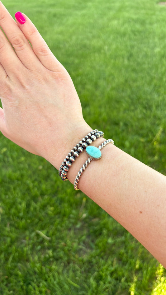 TURQUOISE ROPE CUFF