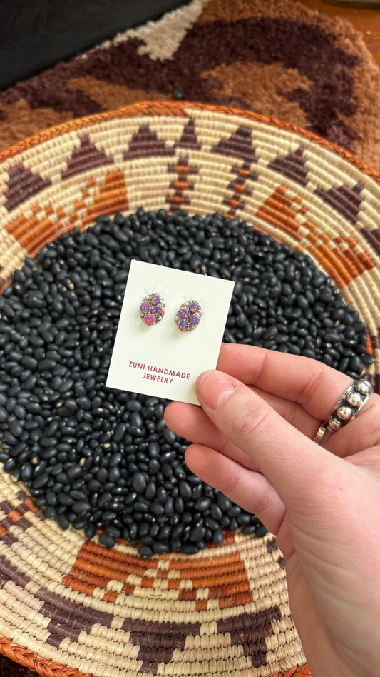 4 STONE PURPLE OPAL EARRINGS BY SWAIN CHARLEY