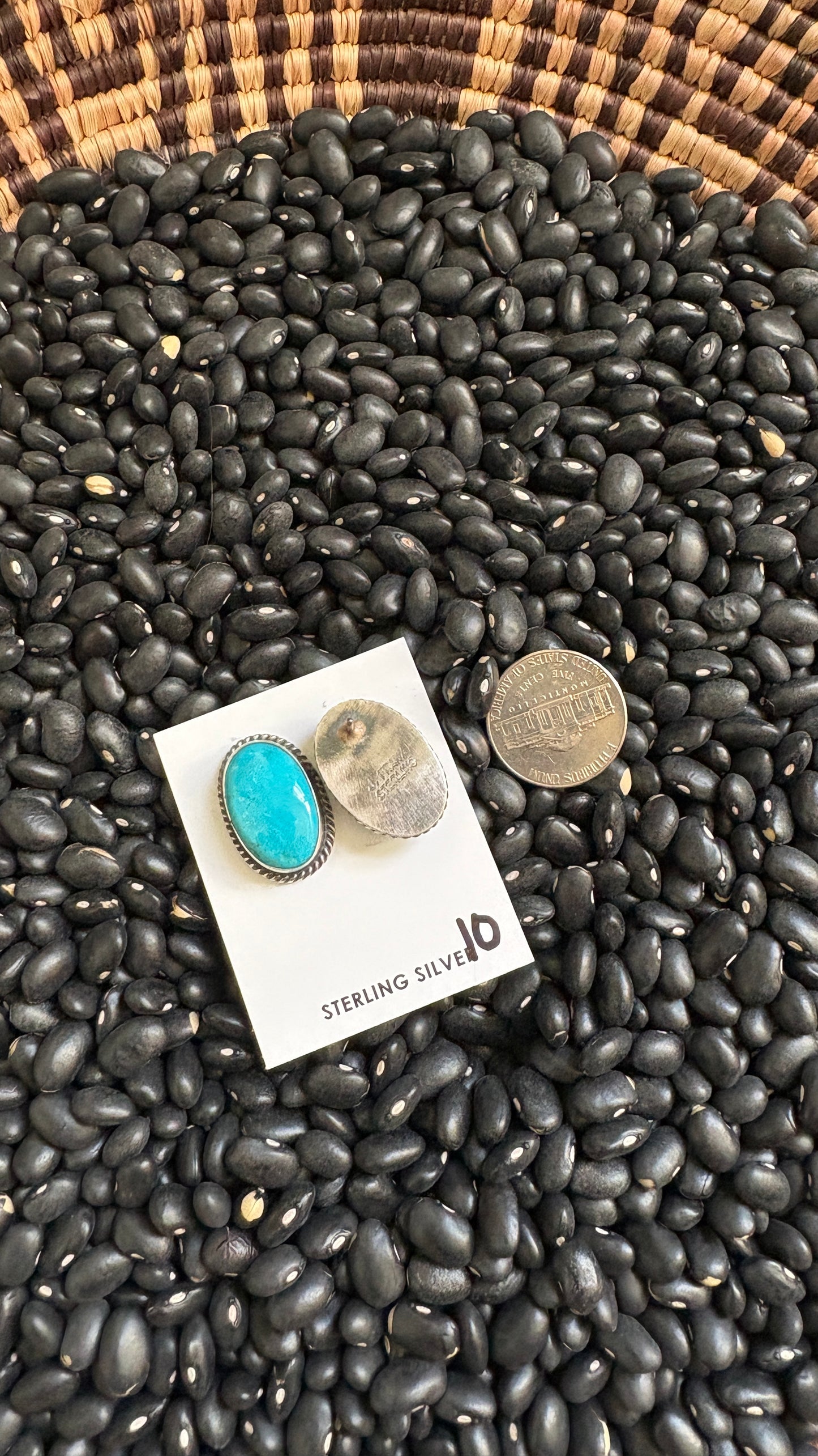 LARGE TURQUOISE POST EARRINGS