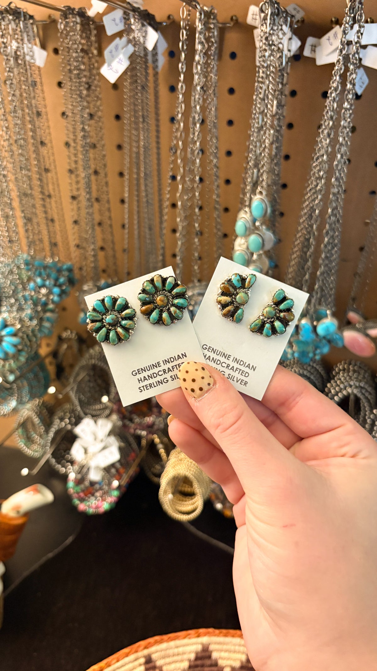 MEDIUM GREEN TURQUOISE CLUSTER EARRINGS BY JULIANA WILLIAMS