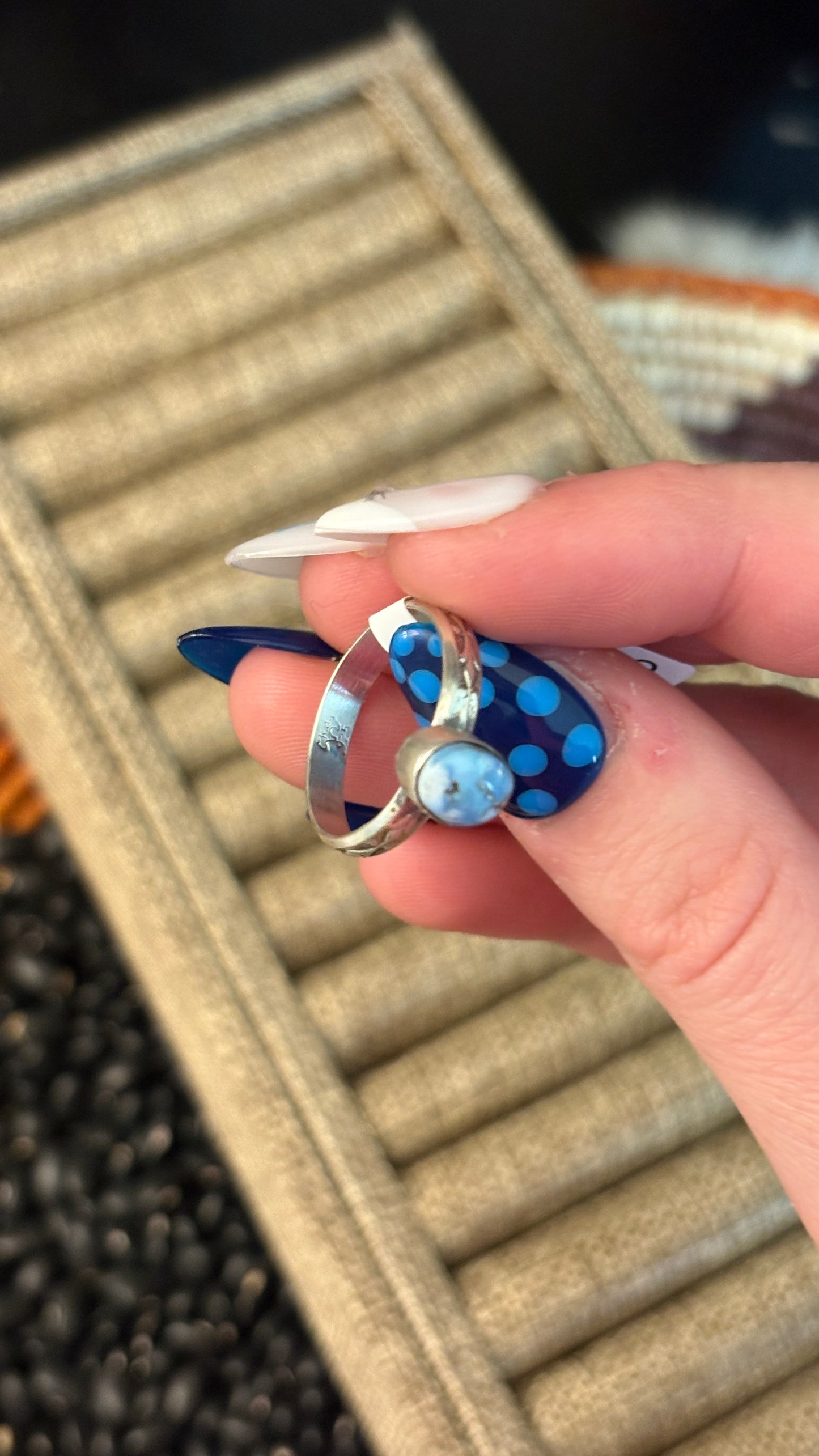 GOLDEN HILLS RING W STAMPED BAND BY THERESA SMITH
