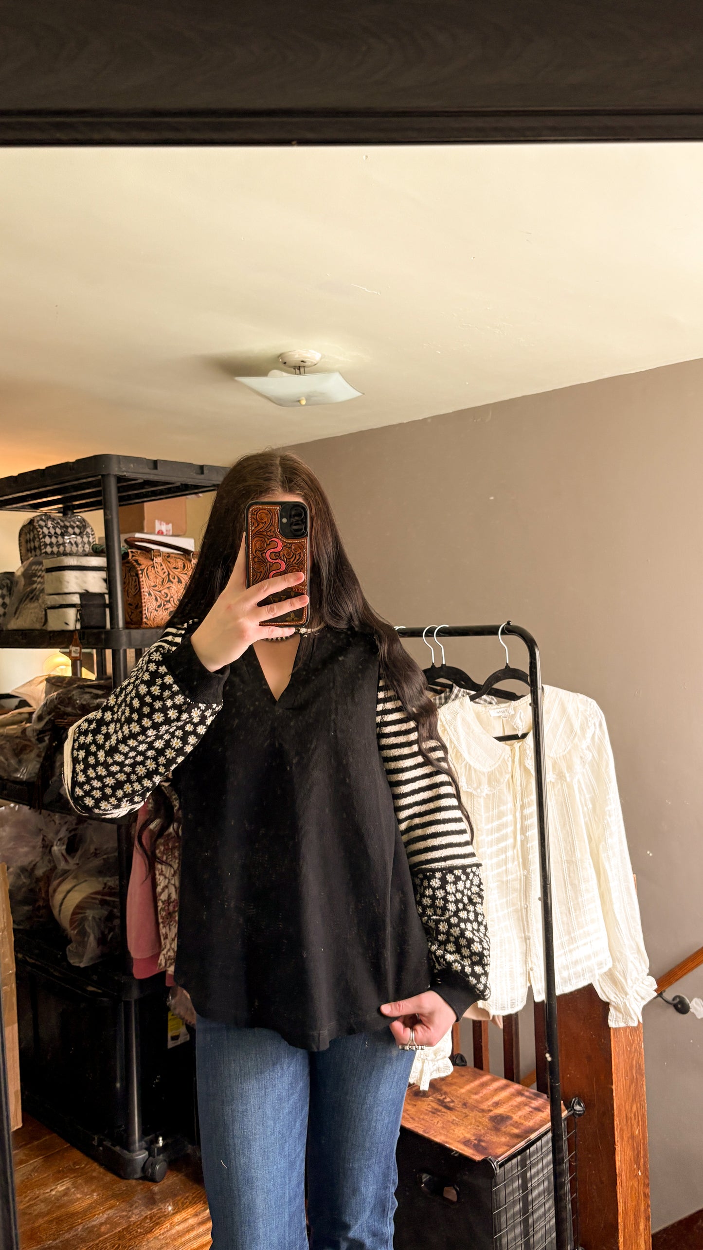 FLORAL & STRIPED PATTERN LONG SLEEVE