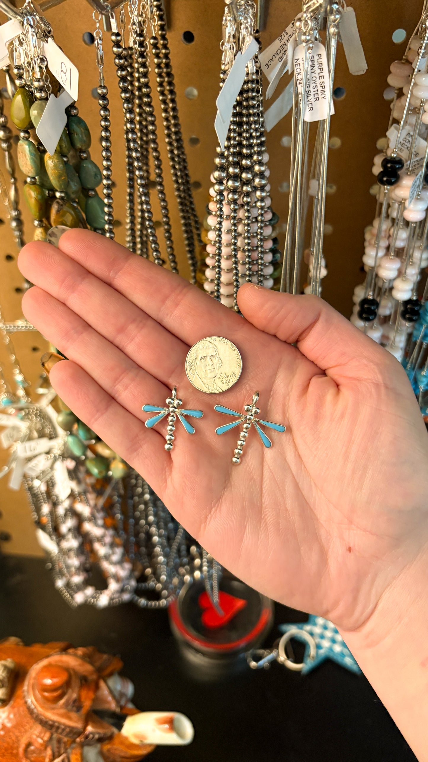 ZUNI TURQUOISE DRAGONFLY PENDANT