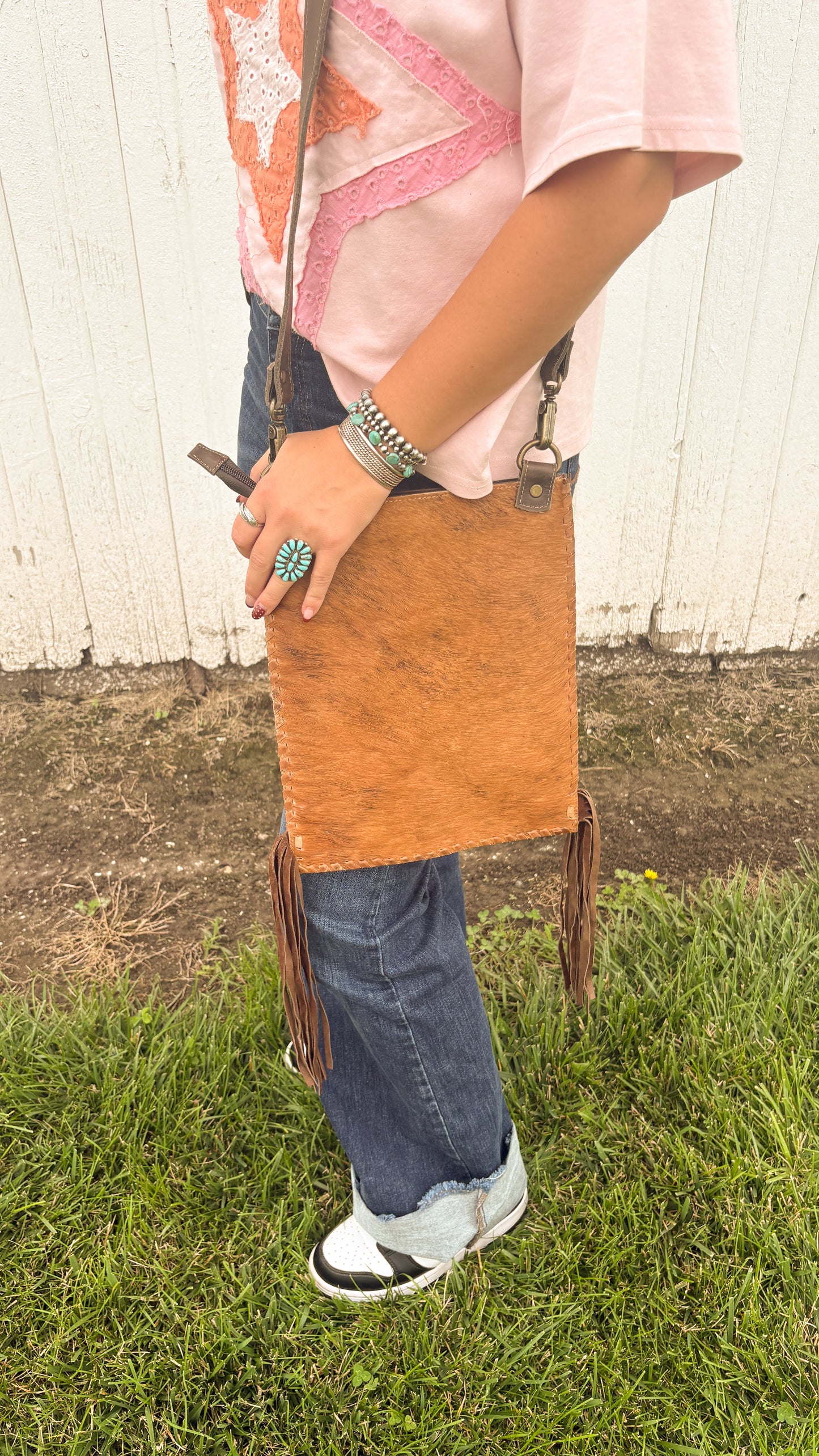 COWHIDE FRINGE CROSSBODY BAG - #2