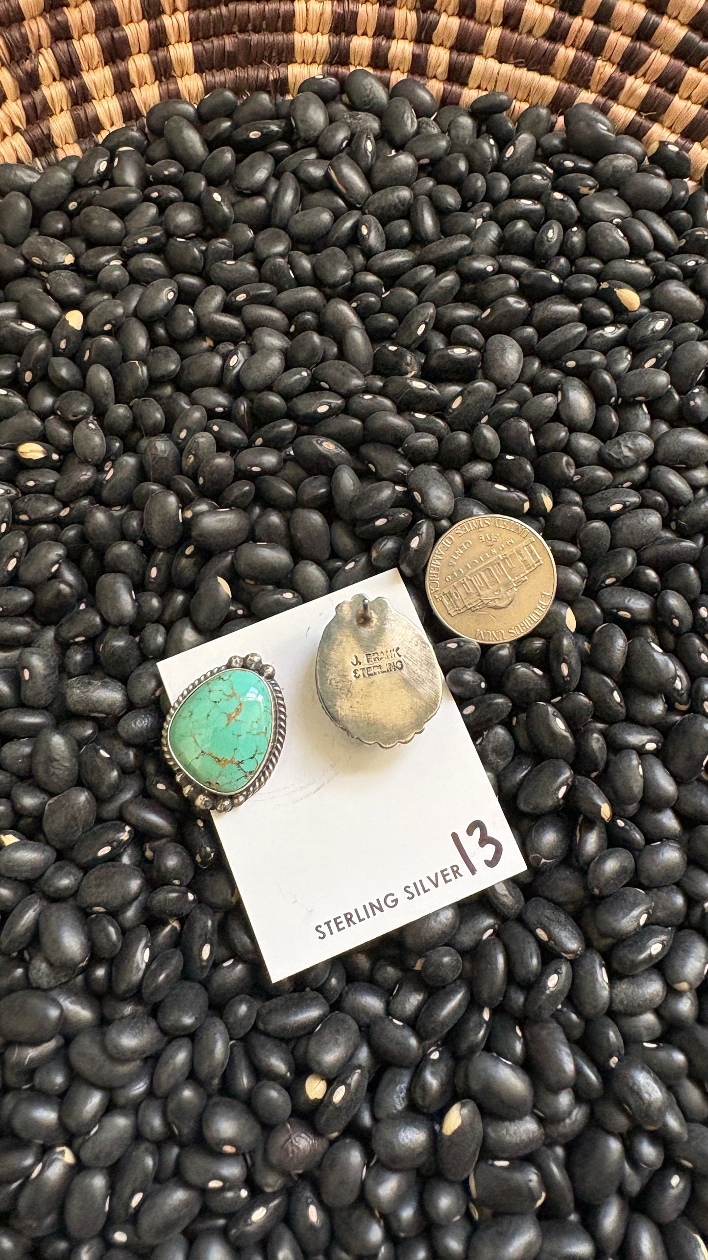 LARGE TURQUOISE POST EARRINGS