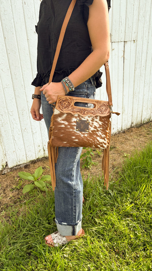 UPCYCLED LV LEATHER CROSSBODY BAG - STYLE 3