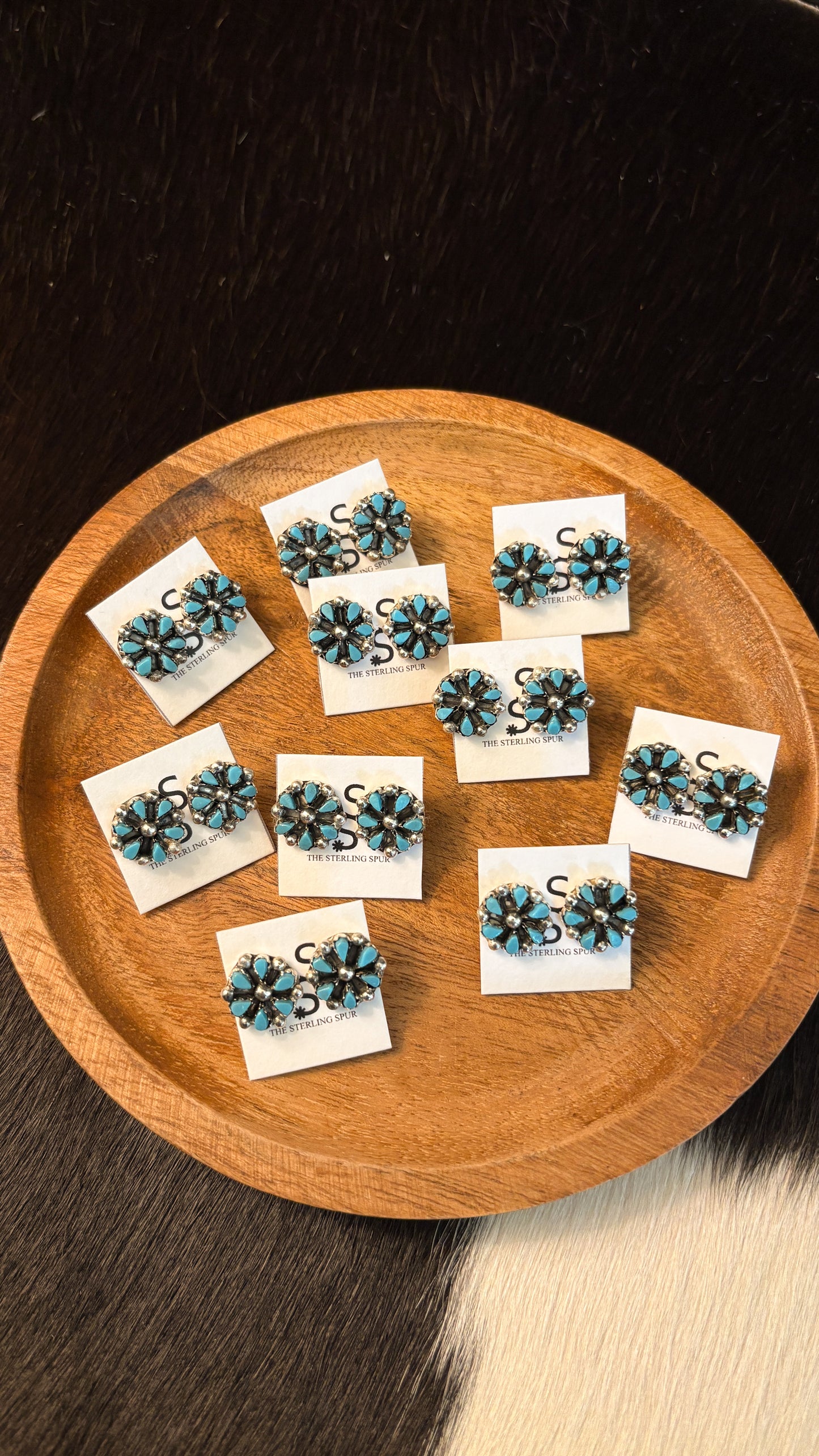 MINI TURQUOISE CLUSTER EARRINGS BY TRICIA LEEKITY