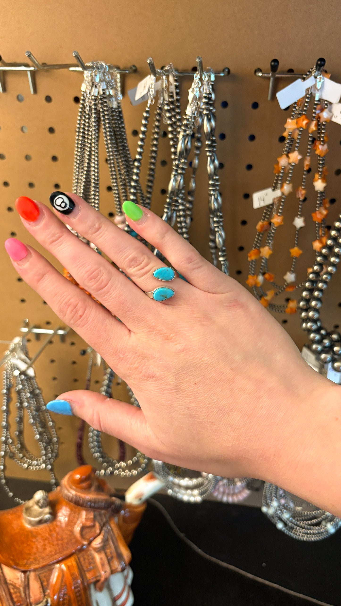 TURQUOISE ADJUSTABLE RING BY DWAYNE NEZ