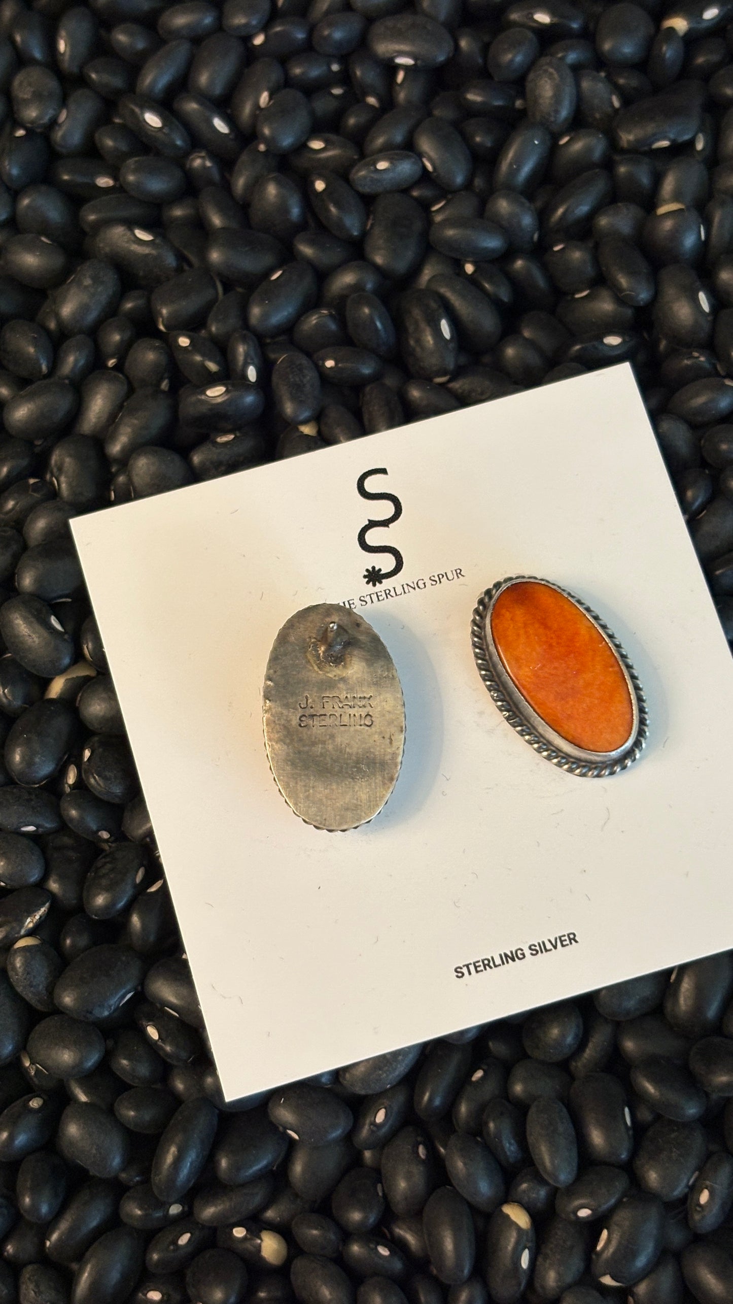 OVAL ORANGE SPINY OYSTER STATEMENT EARRINGS