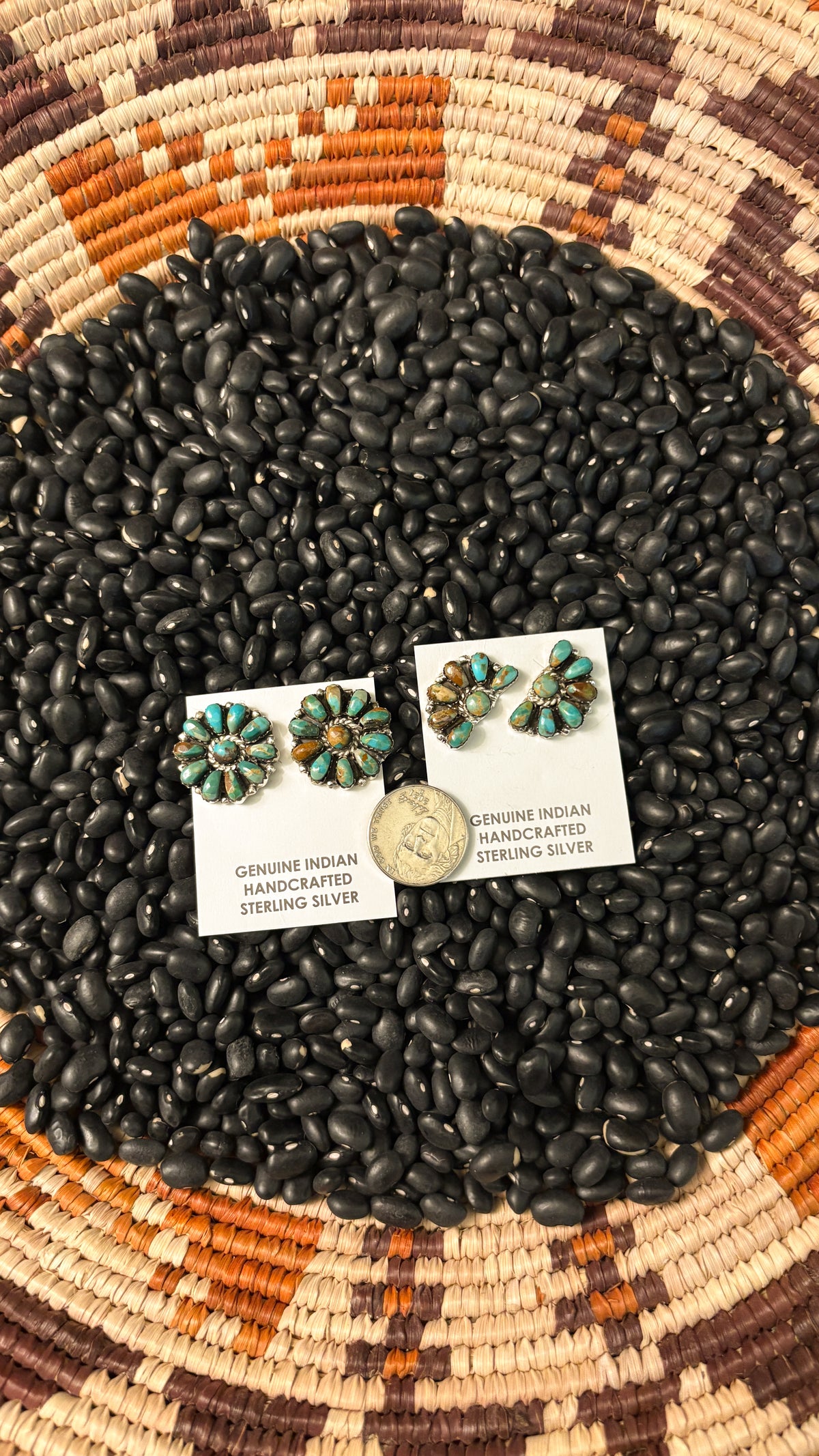 MEDIUM GREEN TURQUOISE CLUSTER EARRINGS BY JULIANA WILLIAMS