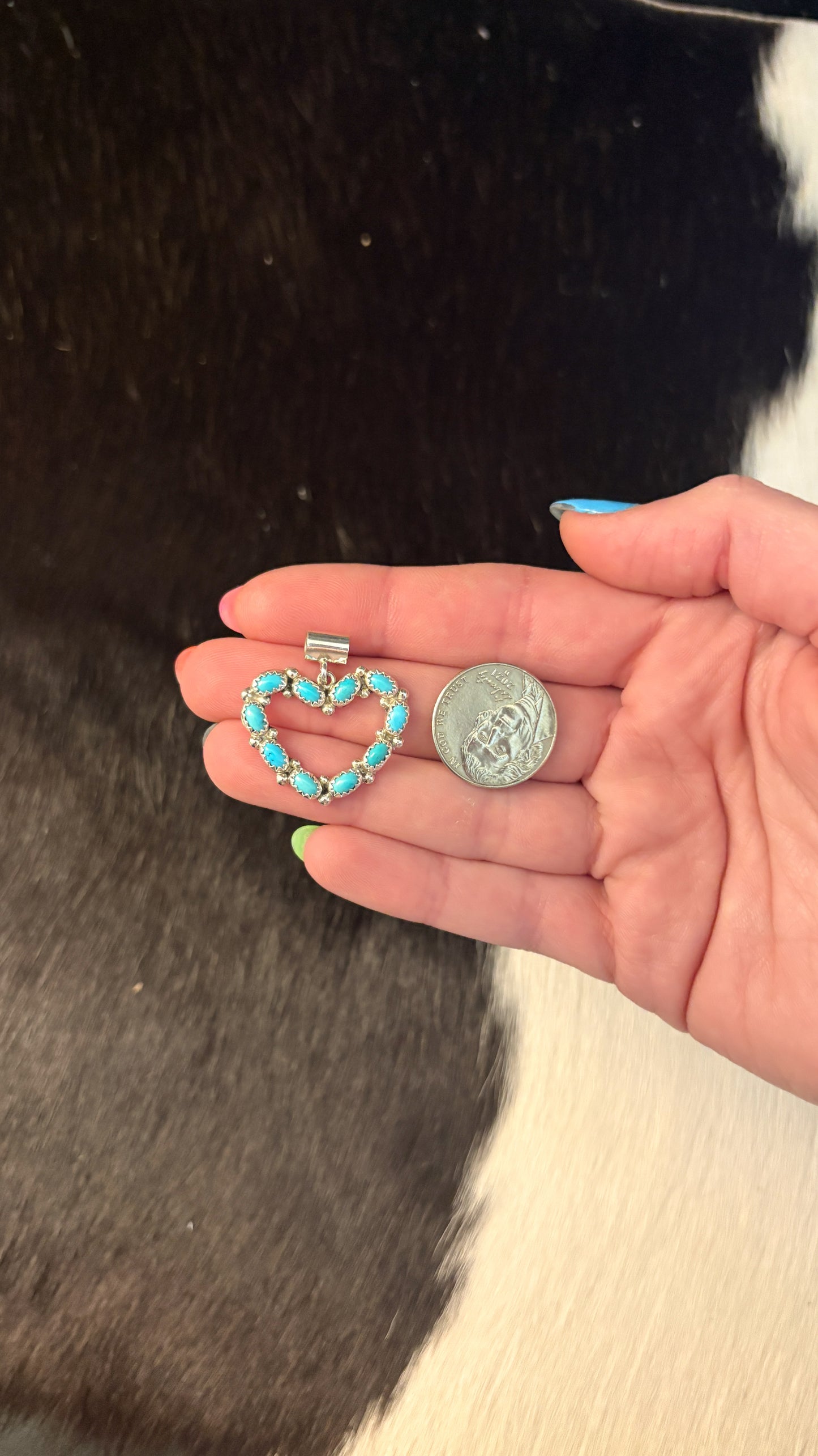 KINGMAN TURQUOISE HEART PENDANT BY MARTIN PERRY