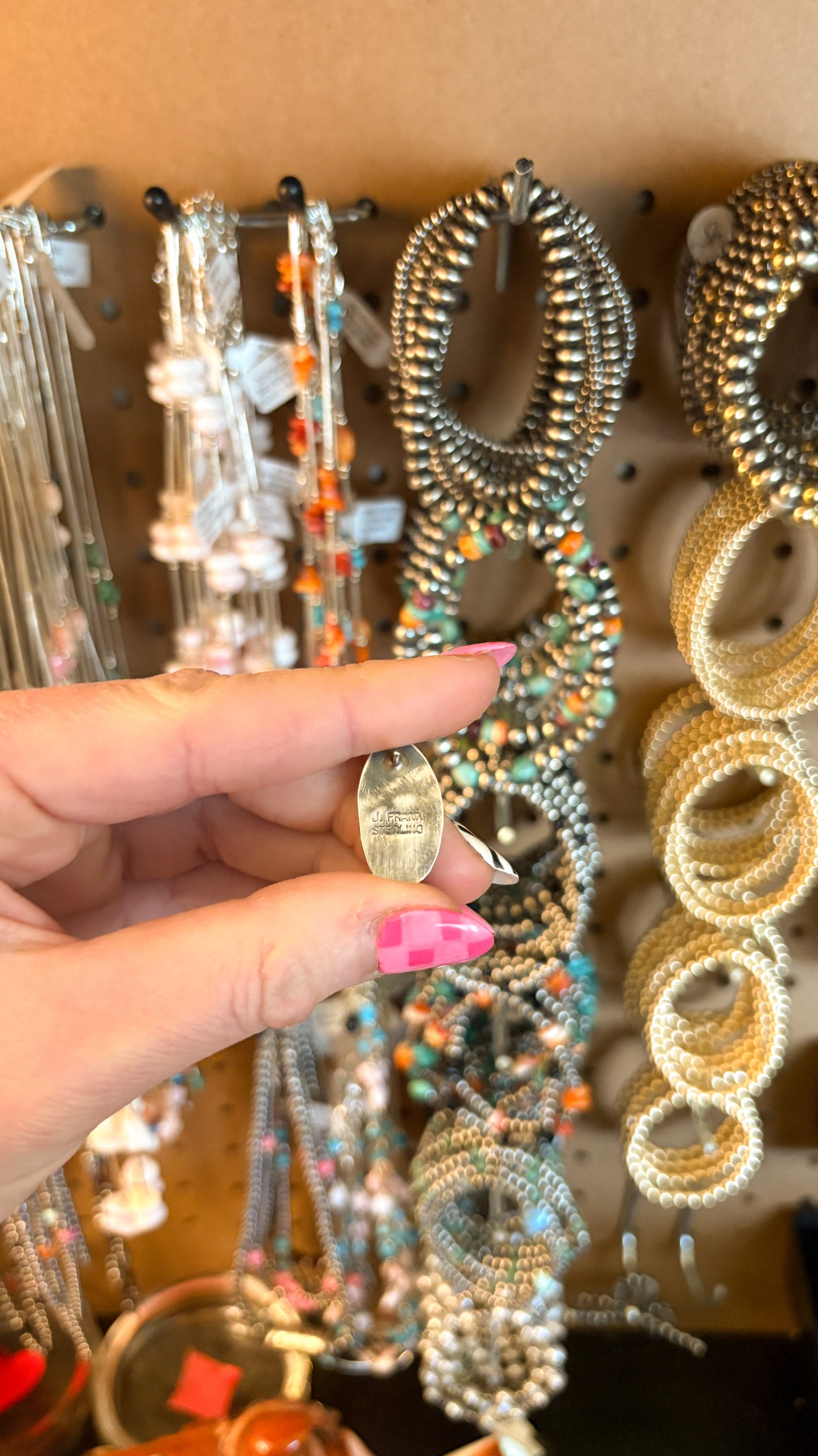 OVAL WHITE BUFFALO STATEMENT EARRINGS