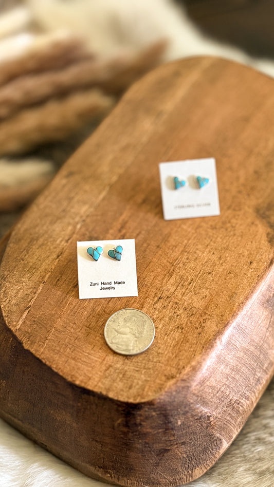 HEART TURQUOISE STUDS
