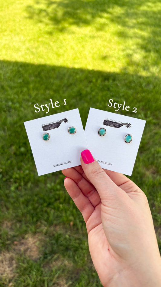 TURQUOISE STUD EARRINGS - MINI