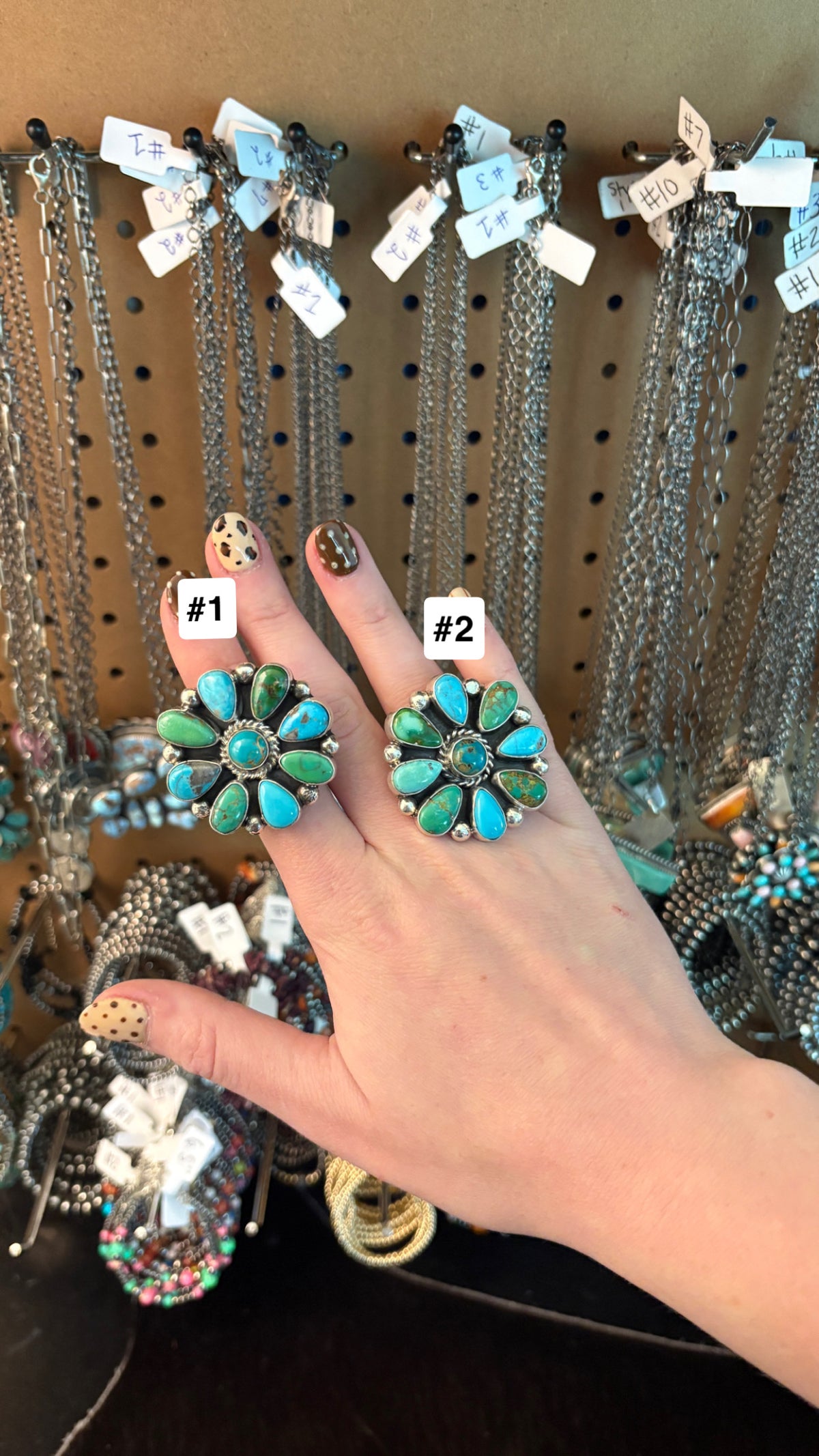 SONORAN GOLD & KINGMAN TURQUOISE CLUSTER RING BY MARLENE JONES