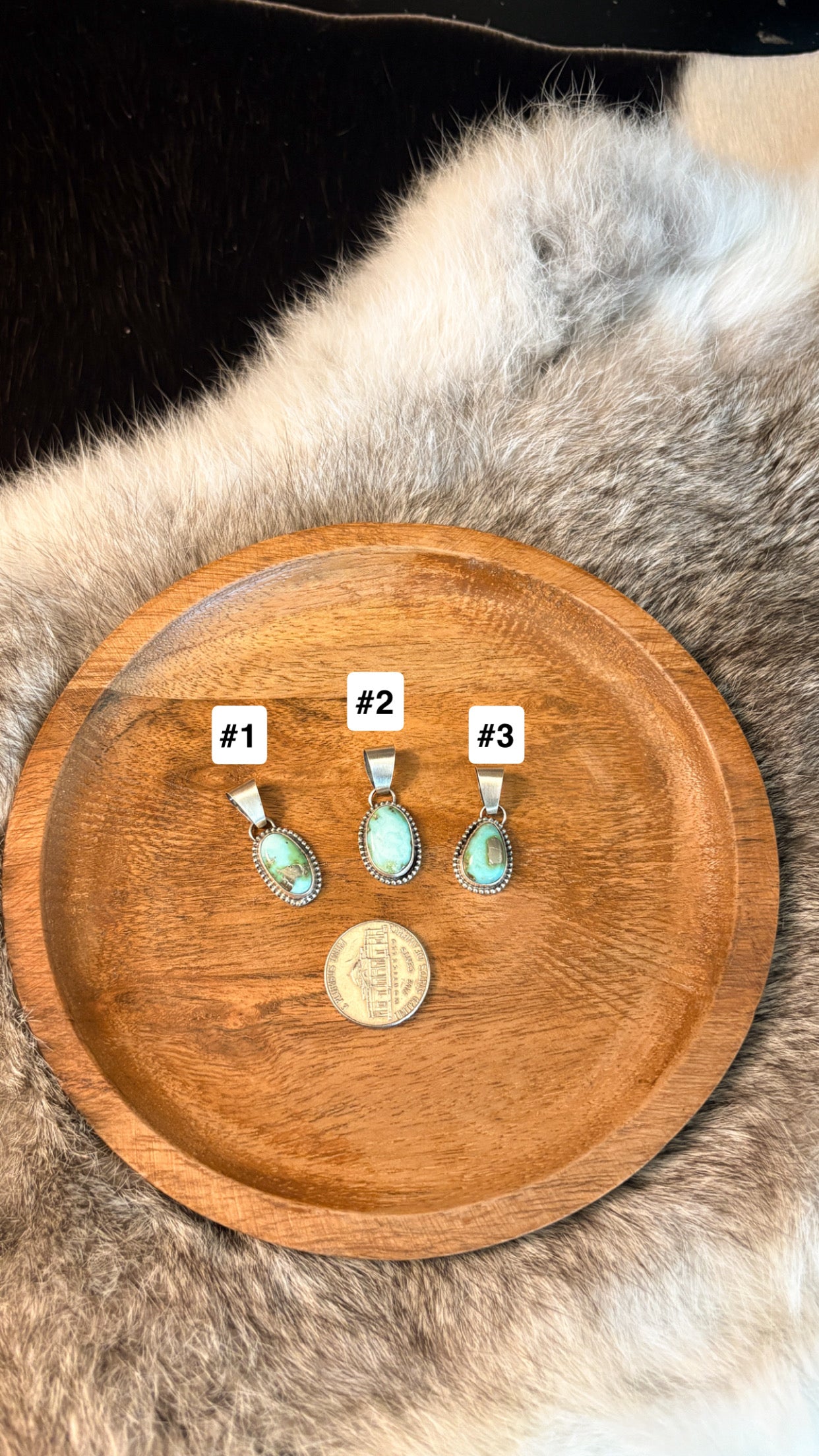 BLUE SONORAN GOLD TURQUOISE PENDANT W BALL BEZEL