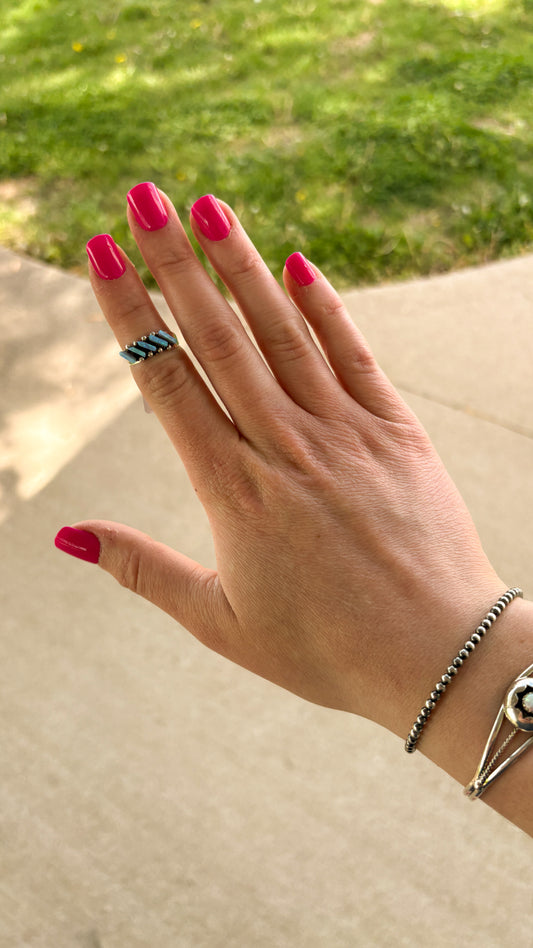 5 STONE BLUE OPAL RING BY CLETUS LAMY