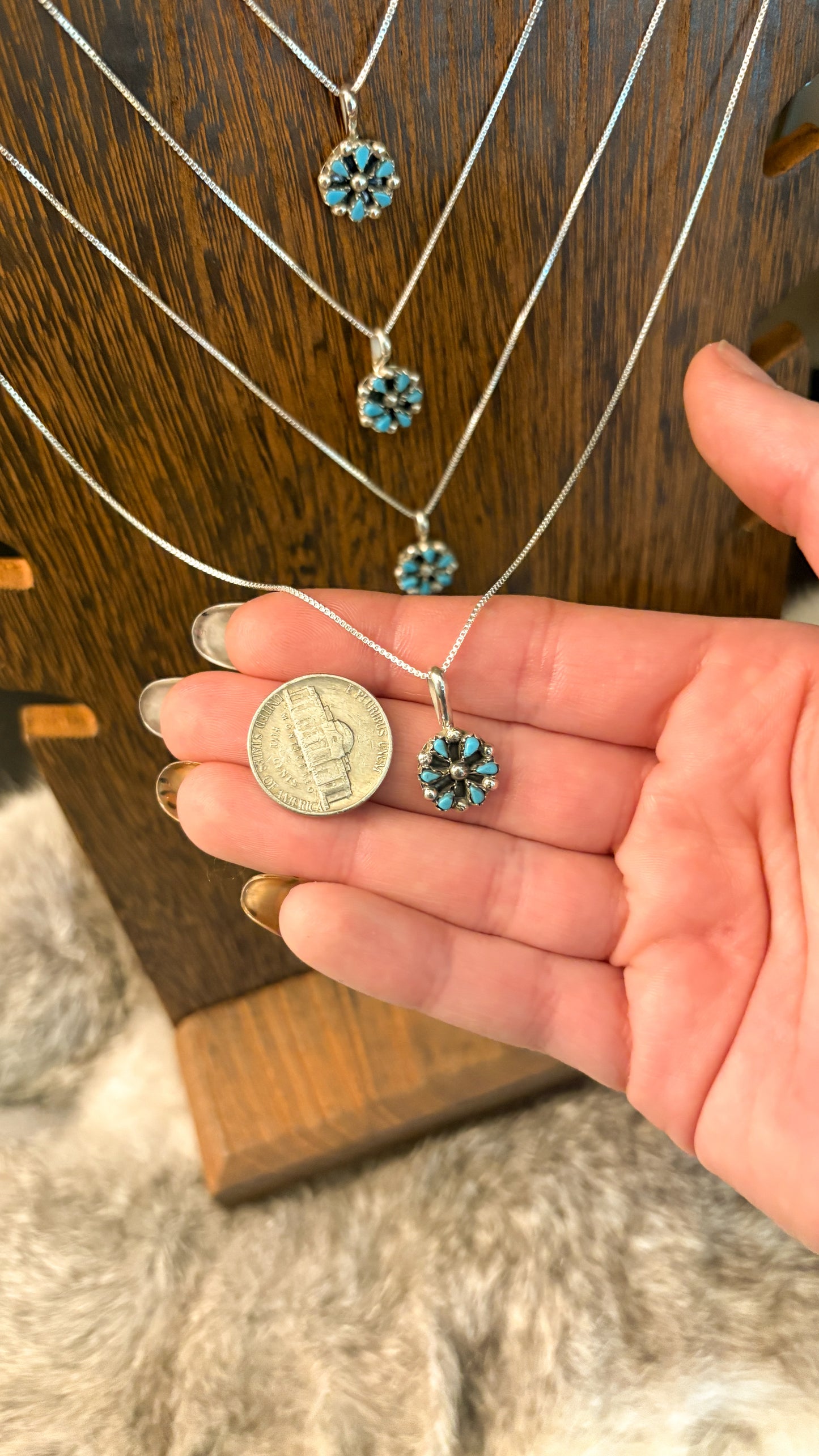 TURQUOISE MINI CLUSTER NECKLACE BY TRICIA LEEKITY