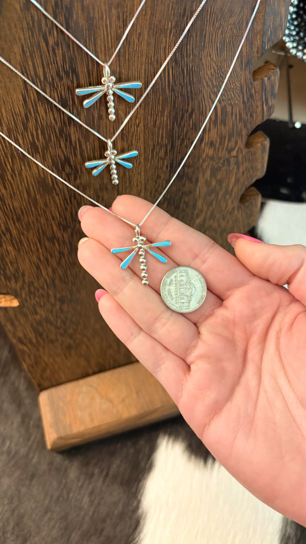 ZUNI TURQUOISE DRAGONFLY NECKLACE