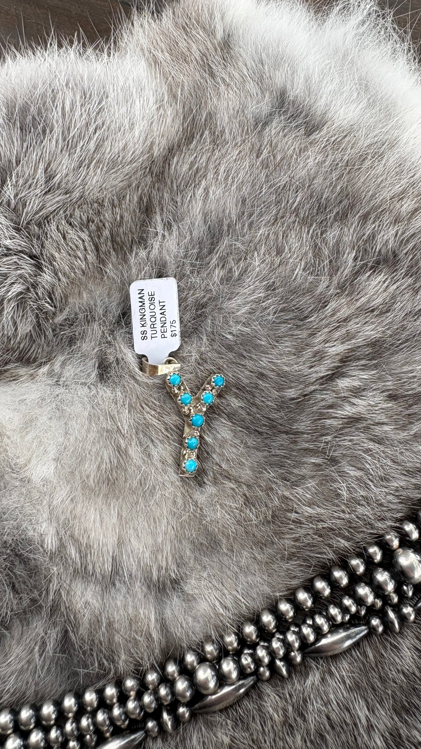 KINGMAN TURQUOISE INITAL PENDANT BY SCOTT SKEETS