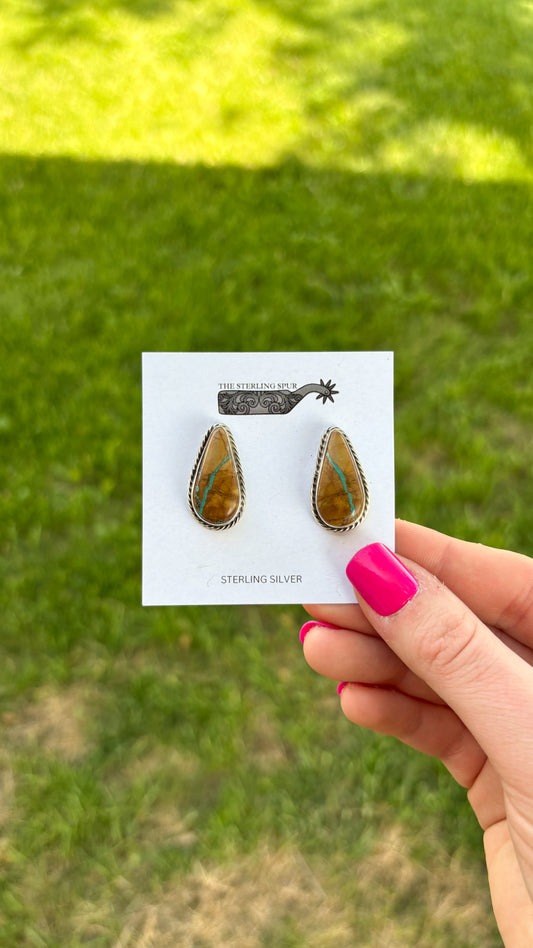 ROYSTON RIBBON TEARDROP POST EARRINGSP