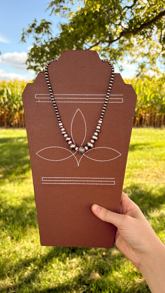 PINK CONCH MERCURY DIME PEARL NECKLACE
