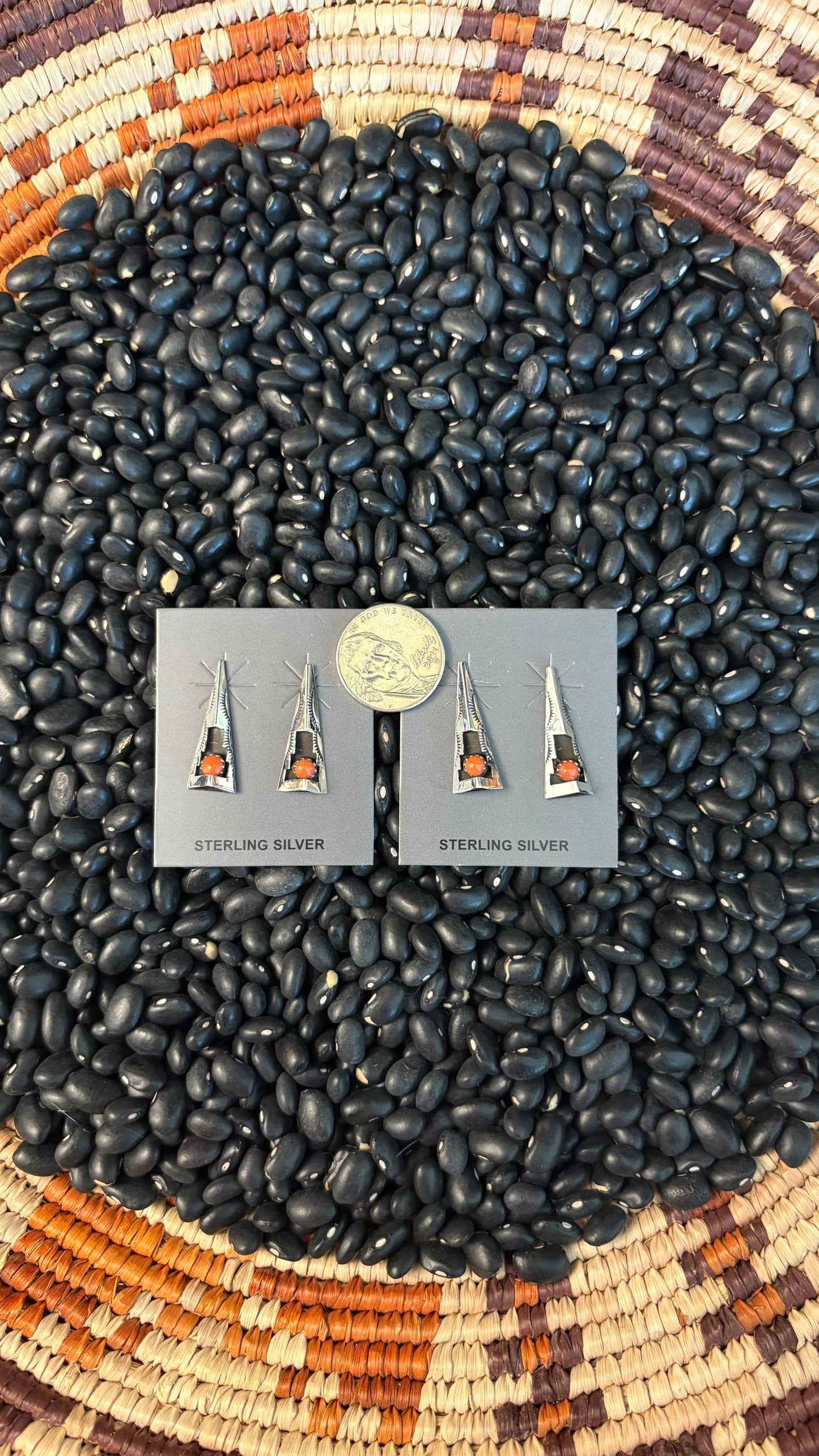 CORAL SHADOWBOX STUD EARRINGS BY FELIX PERRY