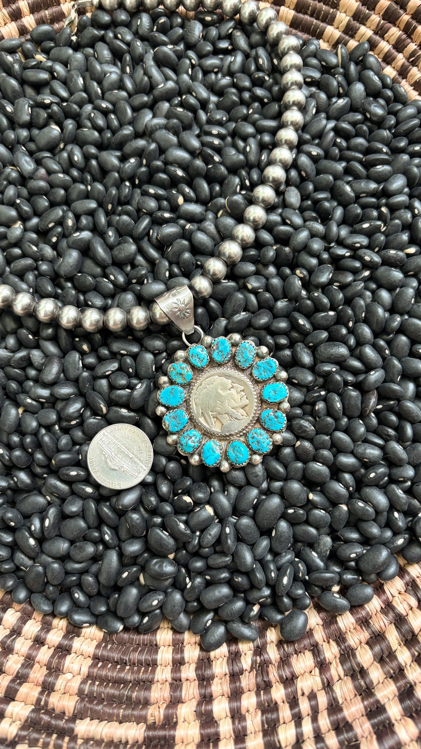 KINGMAN TURQUOISE BUFFALO NICKEL PENDANT