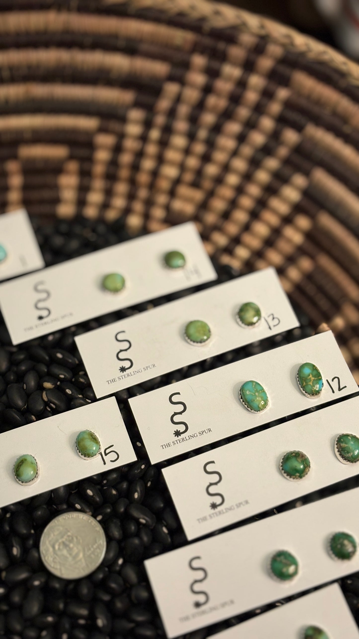 SONORAN GOLD TURQUOISE STUD EARRINGS