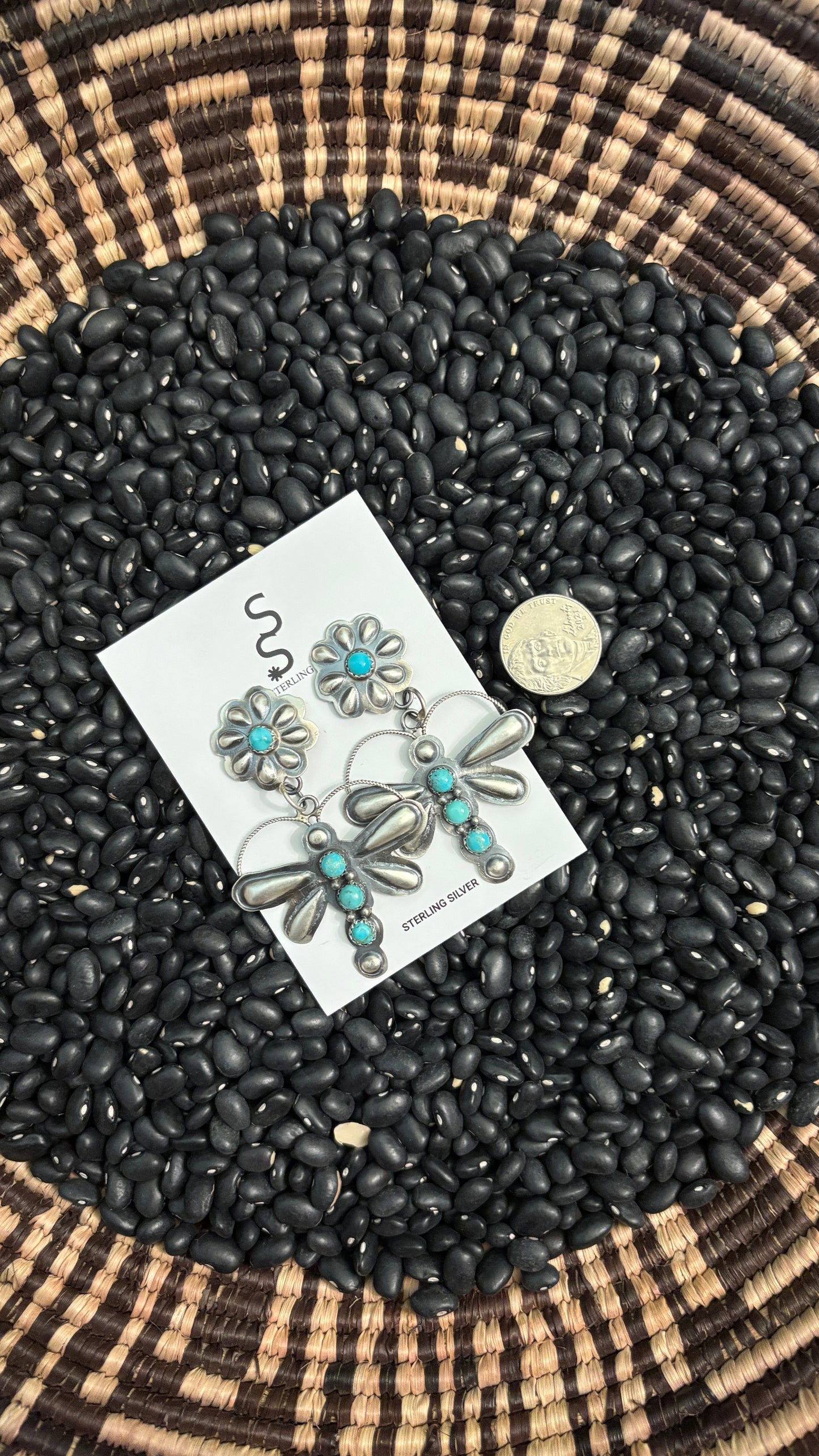 CONCHO DRAGONFLY EARRINGS BY TIM YAZZIE