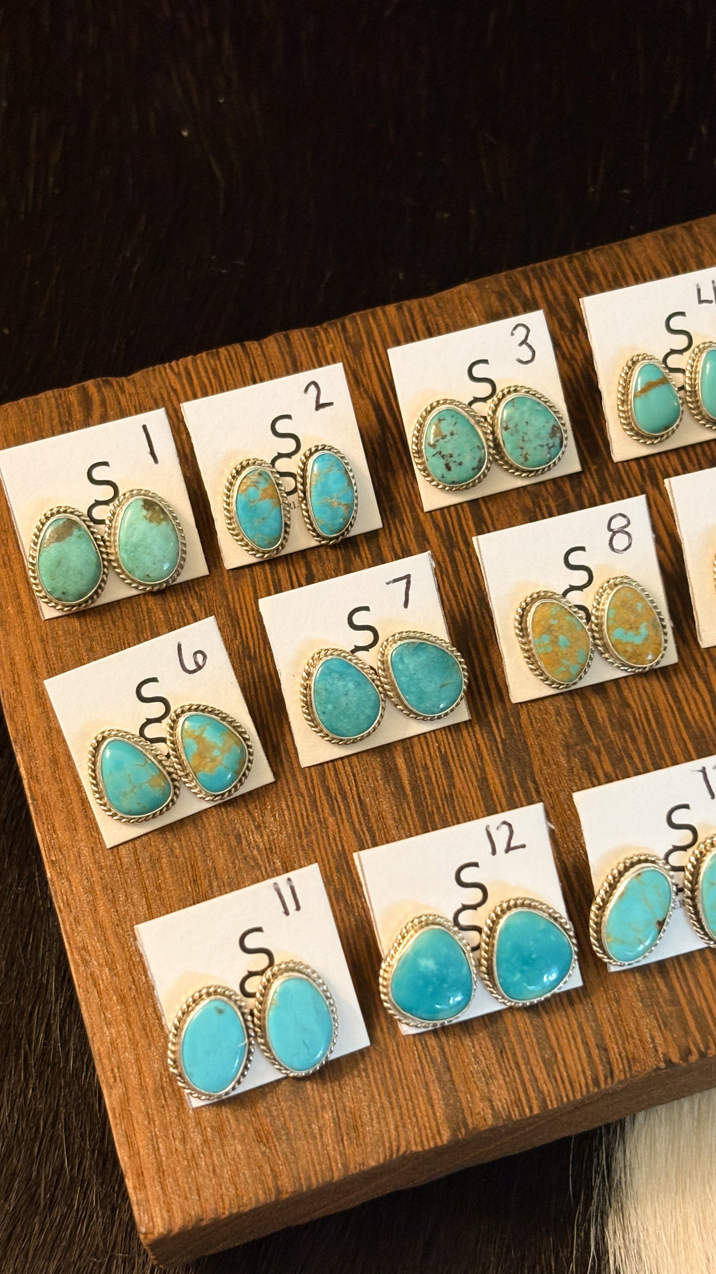 TURQUOISE STUD EARRINGS BY PEGGY SKEETS