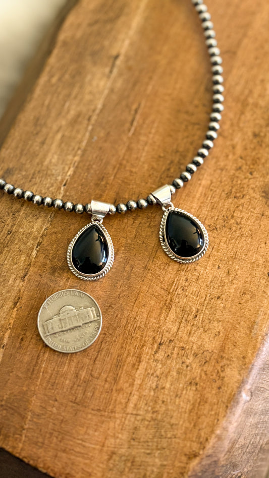 BLACK ONYX PENDANT BY PEGGY SKEETS