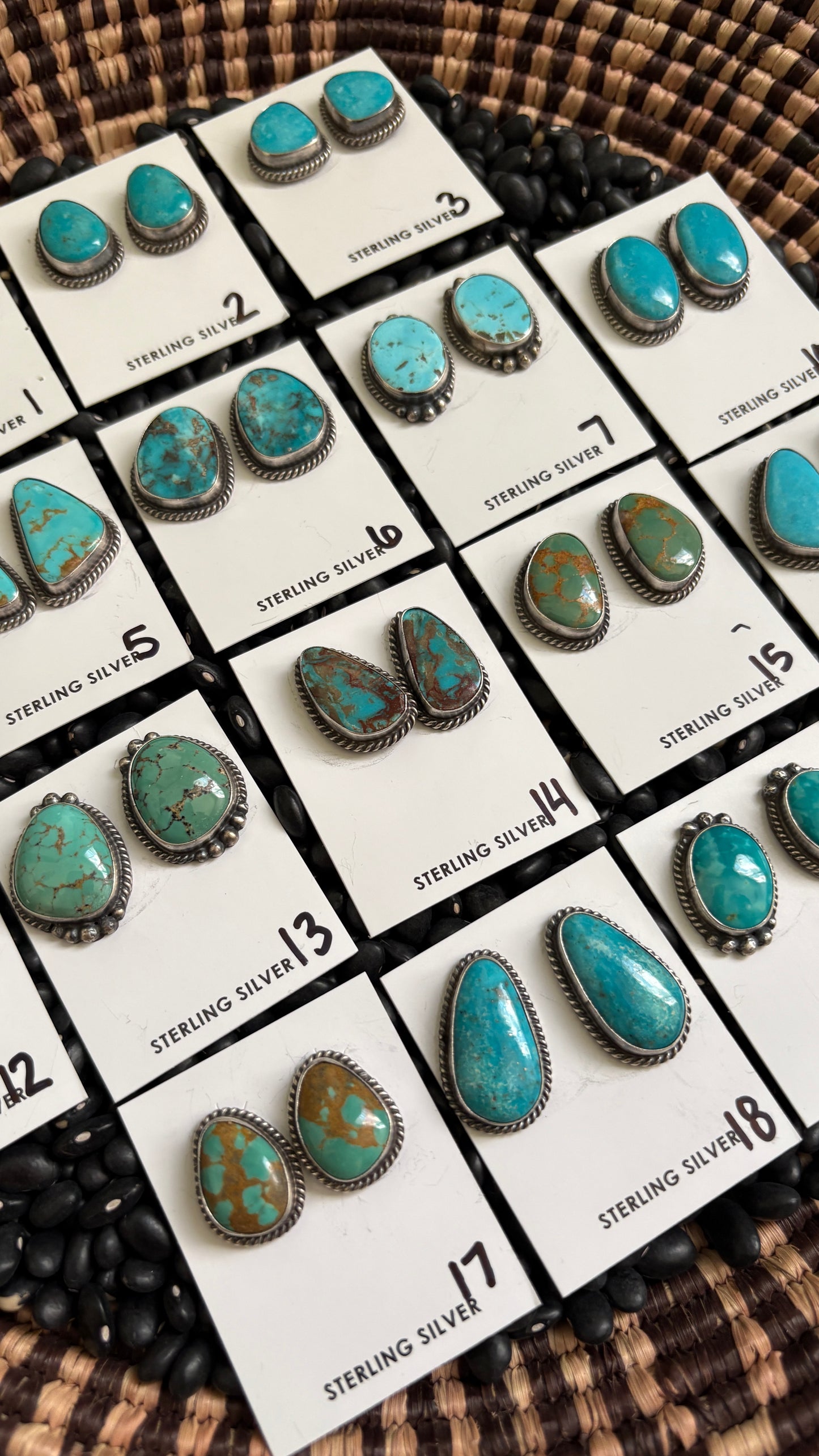 LARGE TURQUOISE POST EARRINGS