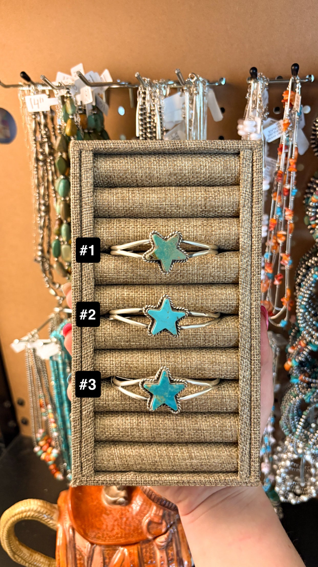 KINGMAN TURQUOISE STAR CUFF BY LARSON CHEE