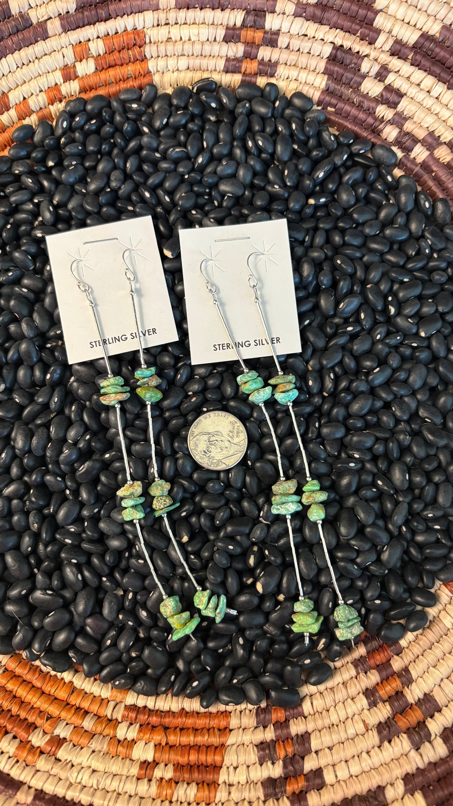GASPEITE LIQUID SILVER SHOULDER DUSTER EARRINGS