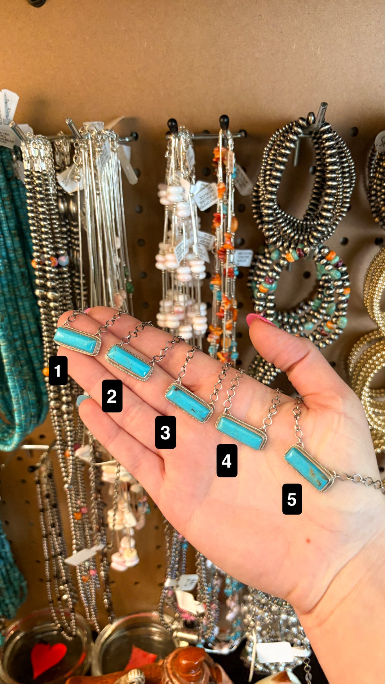 BLUE TURQUOISE BAR NECKLACE