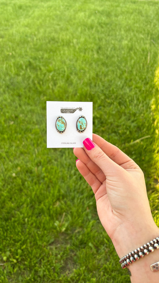 LARGE TURQUOISE EARRINGS BY PEGGY SKEETS