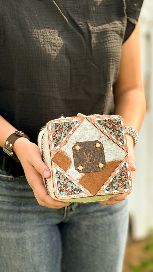 UPCYCLED LV COWHIDE JEWELRY BOX - STYLE 1
