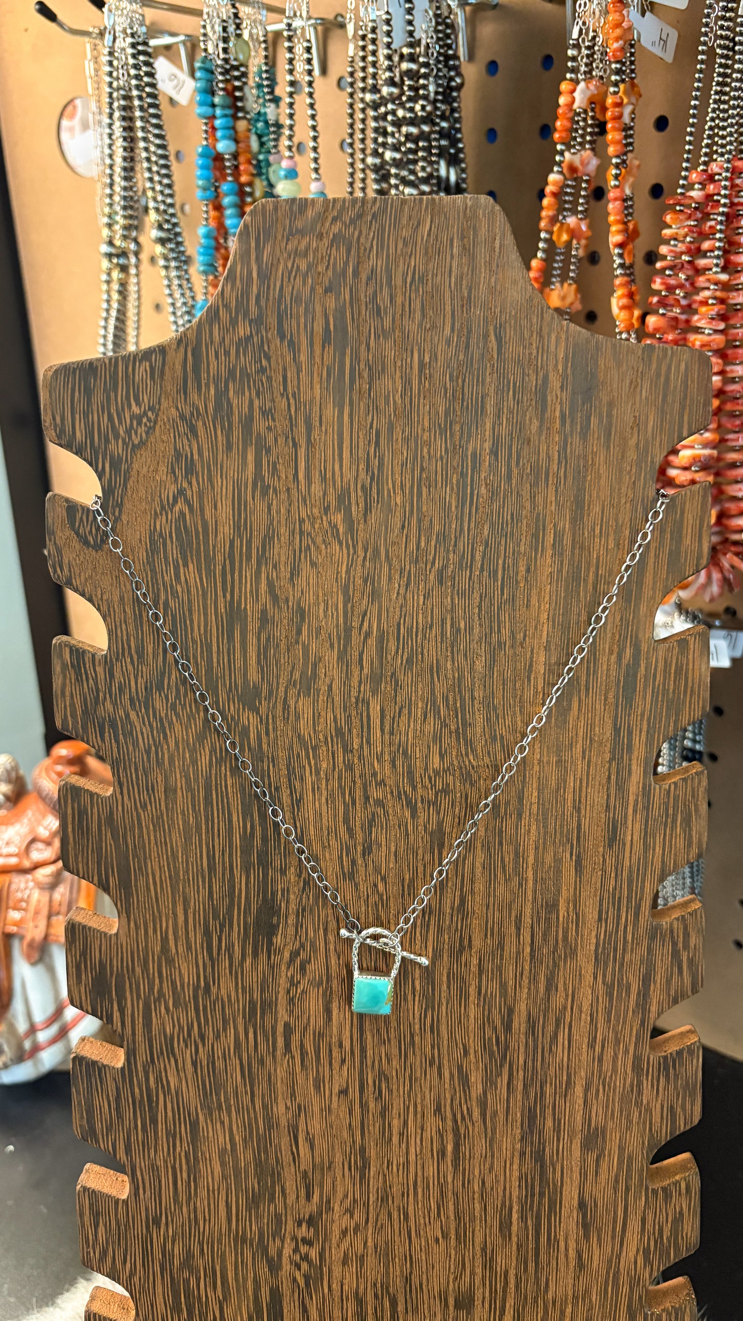 KINGMAN TURQUOISE LOCKET TOGGLE NECKLACE