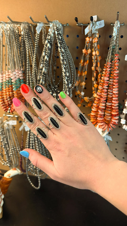 OVAL BLACK ONYX RING
