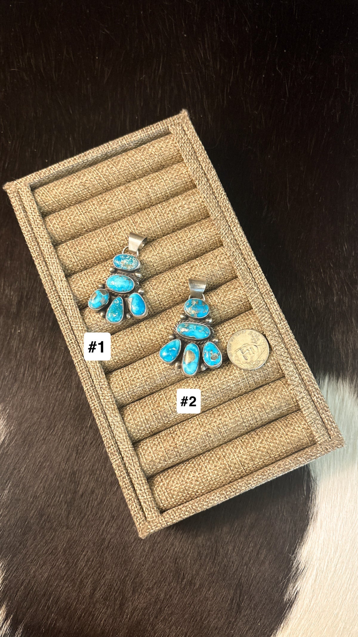 5 STONE CHANDELIER STYLE TURQUOISE PENDANT BY VICKY HICKS