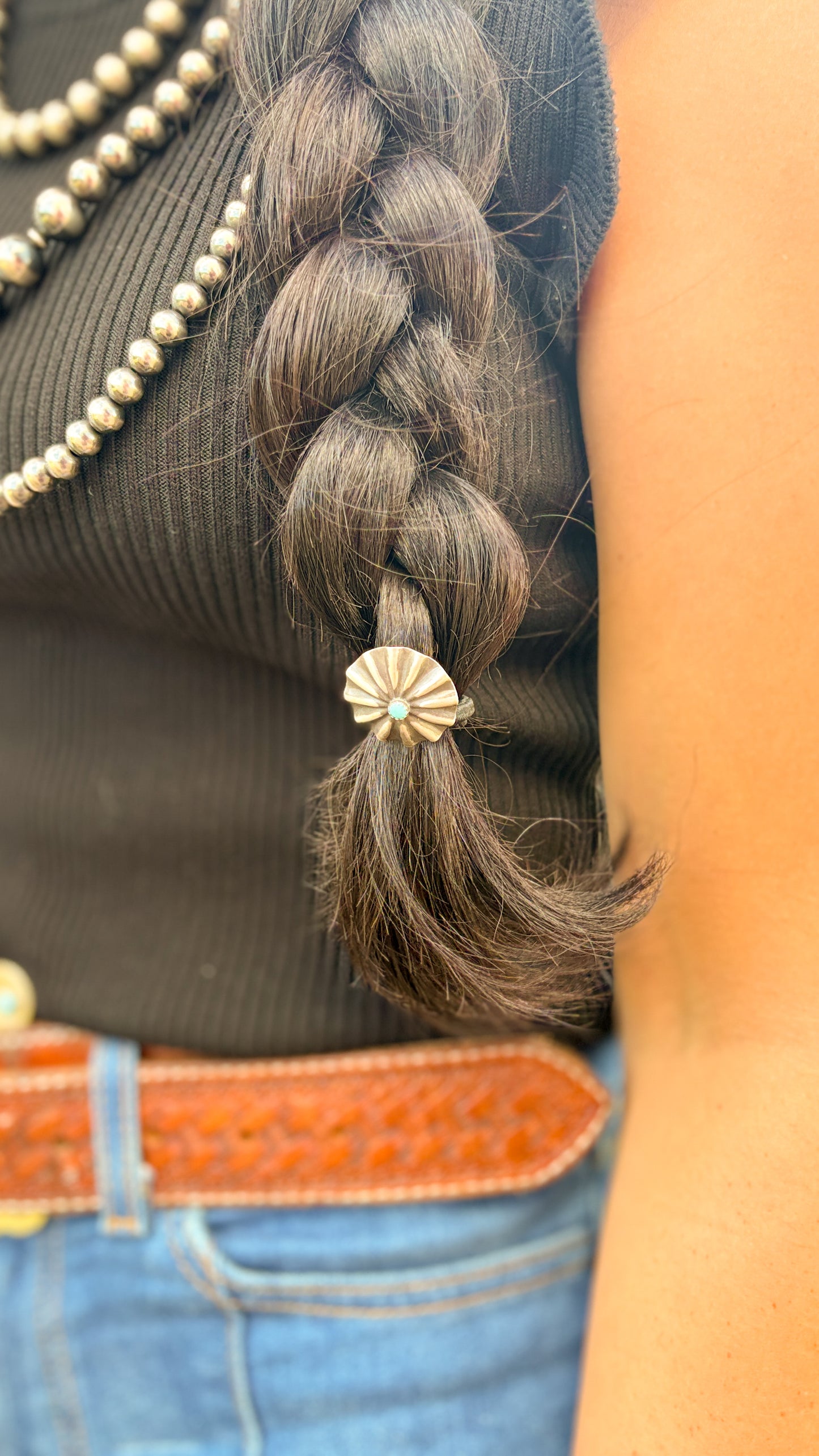 SINGLE STONE CONCHO HAIR TIE